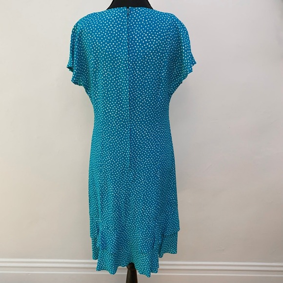 Vintage Union Made Karin Stevens Blue Tiered Floral Dress M Medium - Picture 11 of 13